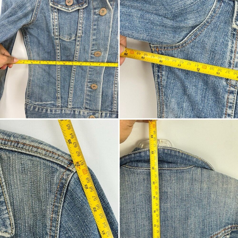 Gap Womens Stretch Denim Jean Jacket Y2K Size Small Vintage Trucker - Picture 10 of 16